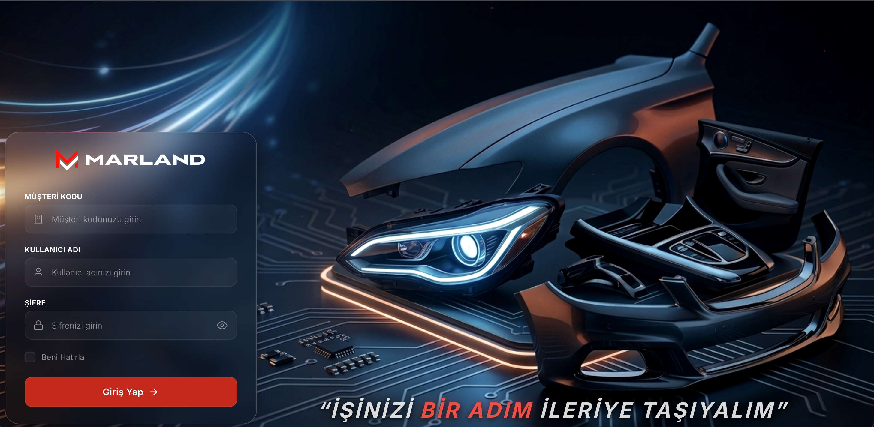 Marland B4B Portal Müşteri Paneli